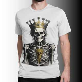 Nome do produto Camiseta Estampa Esqueleto Metaleiro King
