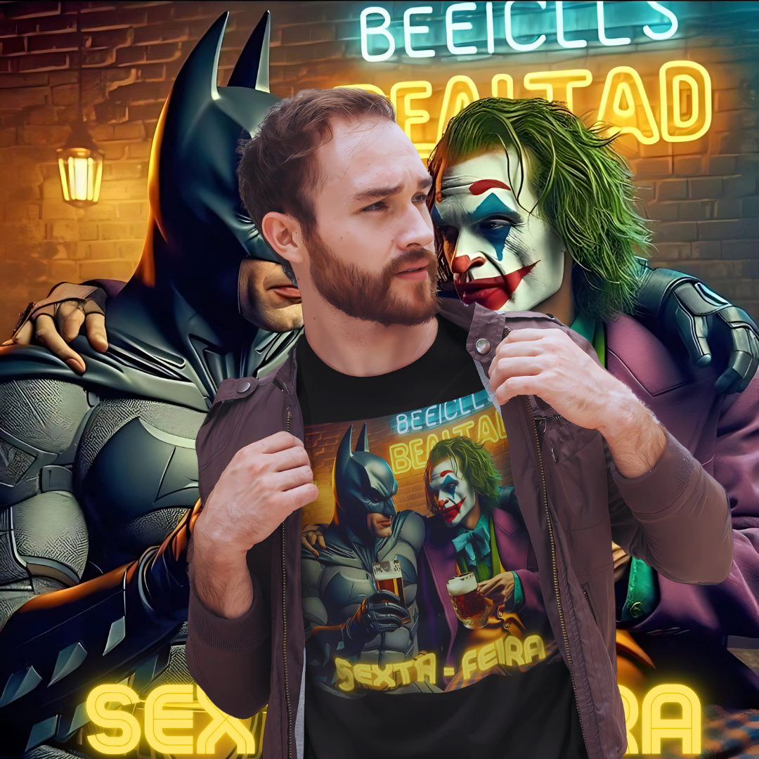 Nome do produto: Camisetas Batman e Coringa