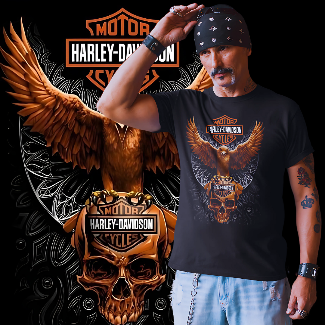 Nome do produto: Camisetas Harley Águia Dourada