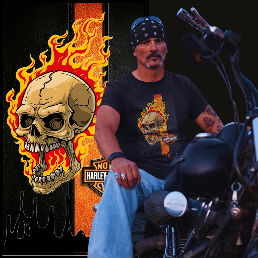 Nome do produto: Camisetas Harley Fogo