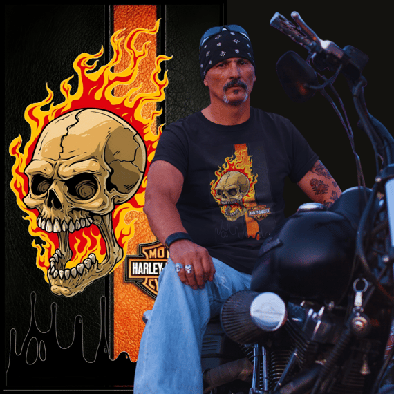 Camisetas Harley Fogo