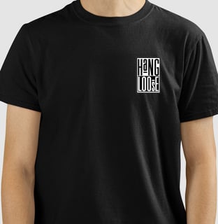Nome do produto Camisetas Hang Loose Preto Branco Minimalista