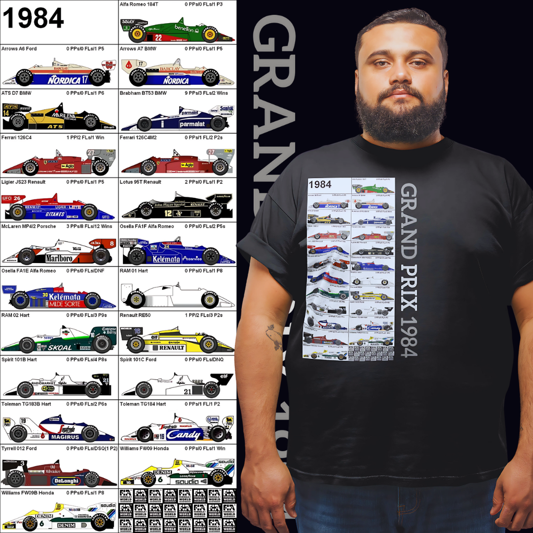 Nome do produto: Camisetas Grand Prix 1984
