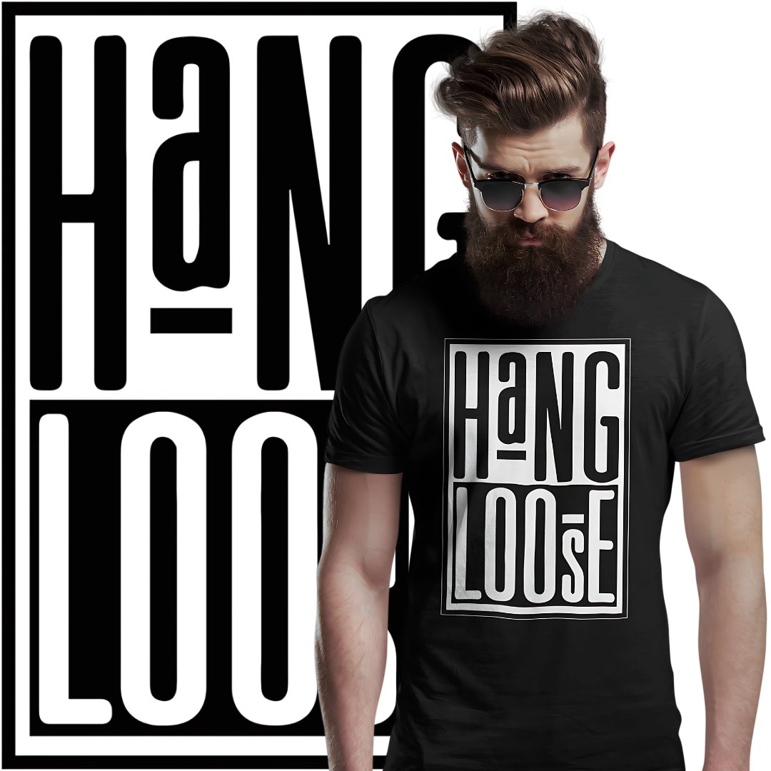 Nome do produto: Camisetas Hang Loose Preto Branco
