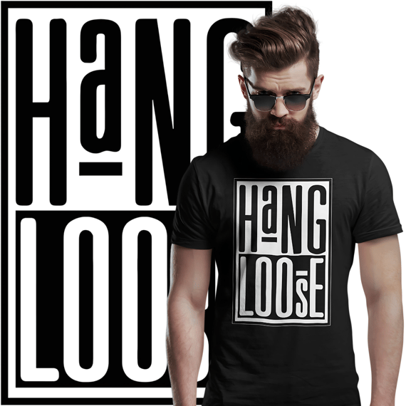 Camisetas Hang Loose Preto Branco