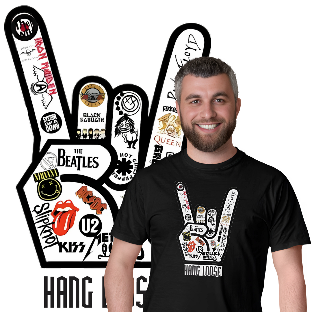 Nome do produto: Camisetas Hang Loose Rock