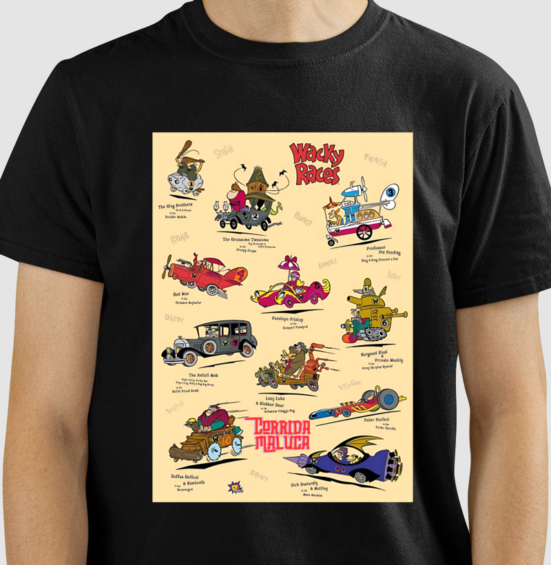 Nome do produto: Camisetas Corrida Maluca