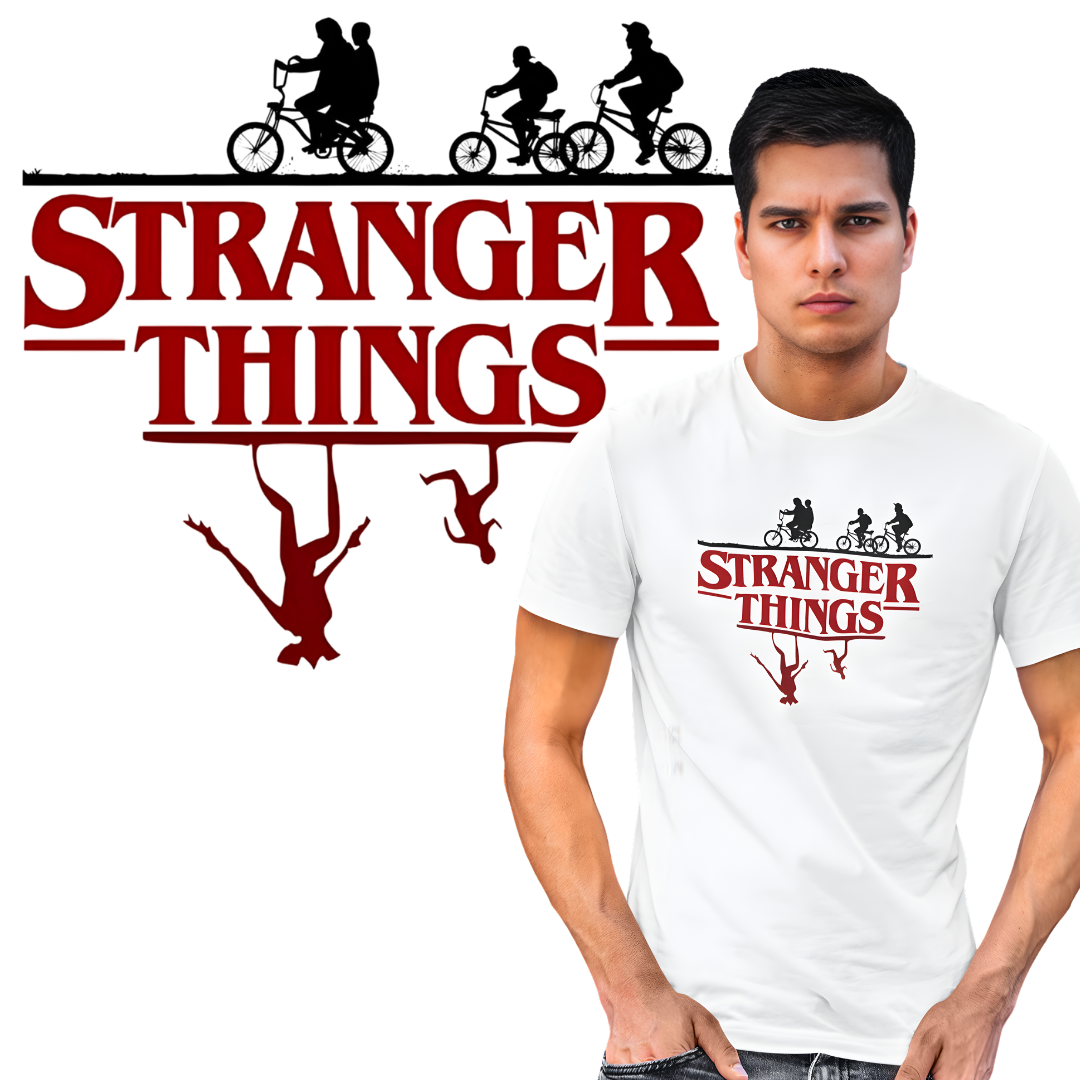 Nome do produto: Camisetas Stranger Things Logo Inverso