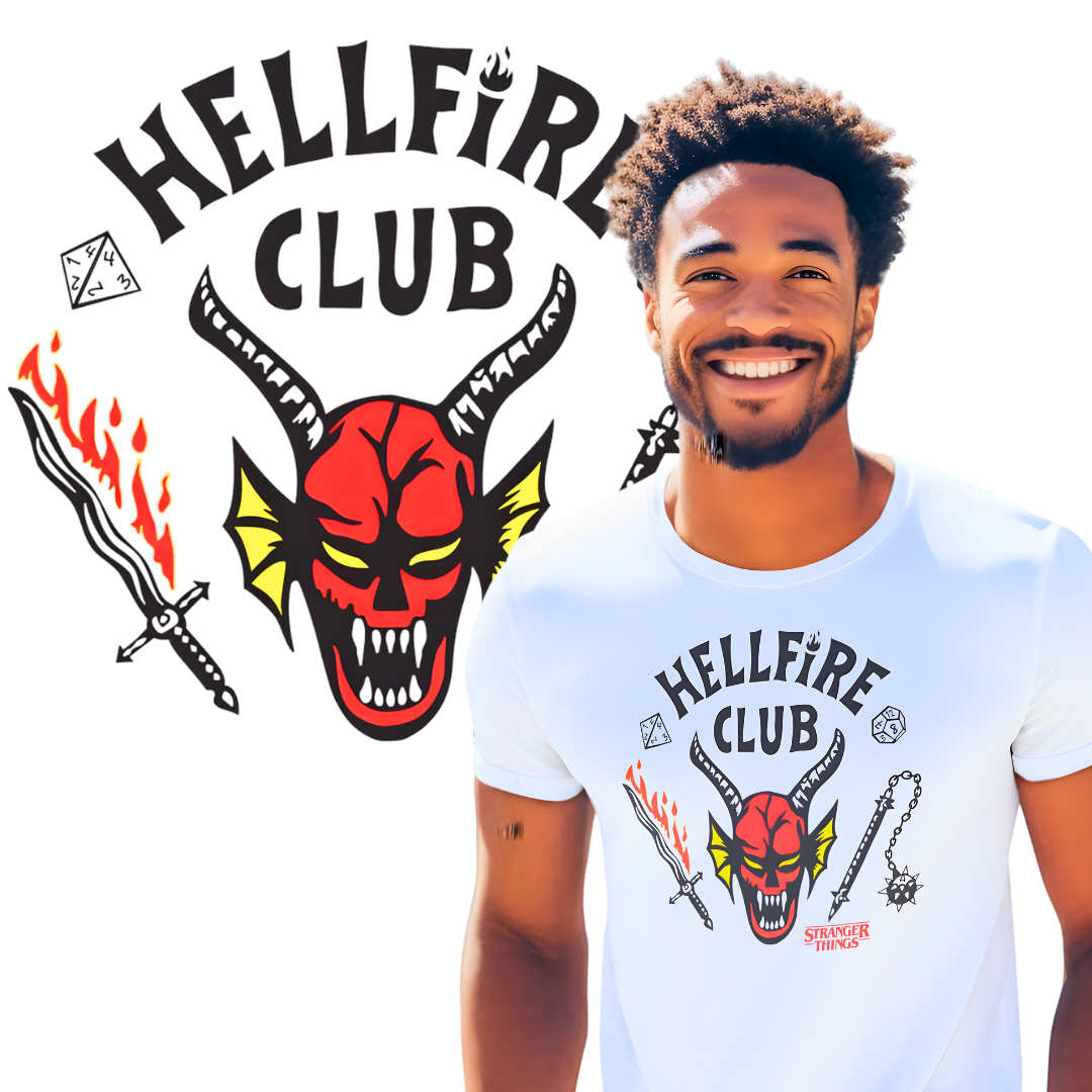 Nome do produto: Camisetas Stranger Things Hellfire Club Logo