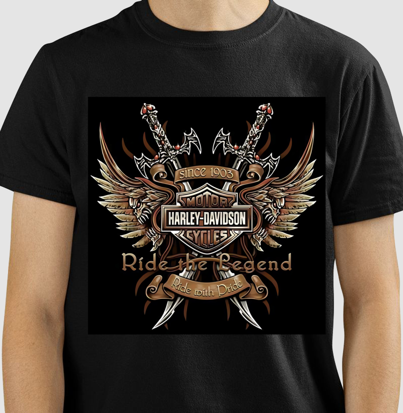 Nome do produto: Camisetas Harley Ride The Legend