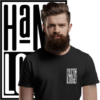 Nome do produto Camisetas Hang Loose Preto Branco Minimalista
