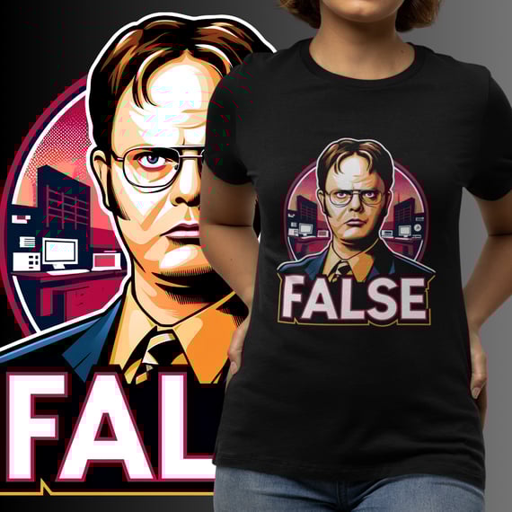 BABY LOOK - DWIGHT: FALSE - THE OFFICE (Preta)