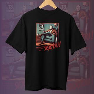 Nome do produto CAMISETA OVERSIZED - SEXTOU COM JASON (PRETA)