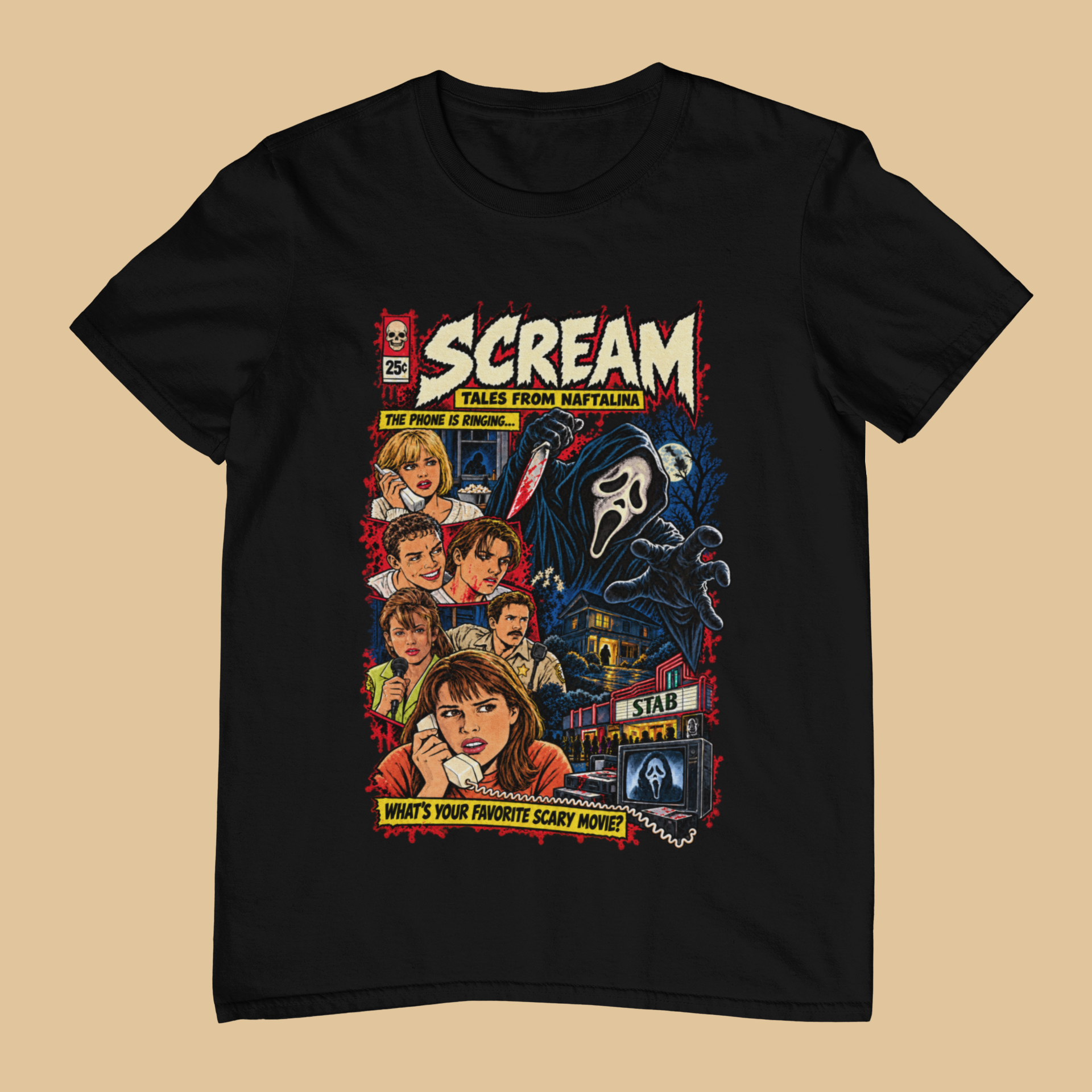 Camiseta Plus Size Scream (Pânico) - Tales from Naftalina