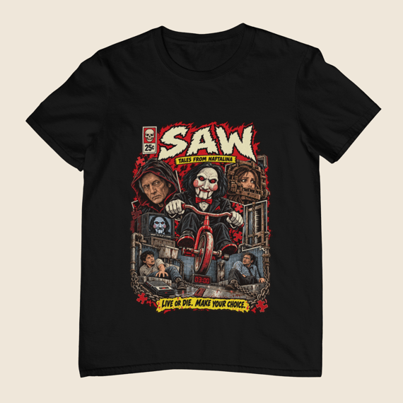 Camiseta Saw (Jogos Mortais) - Tales from Naftalina