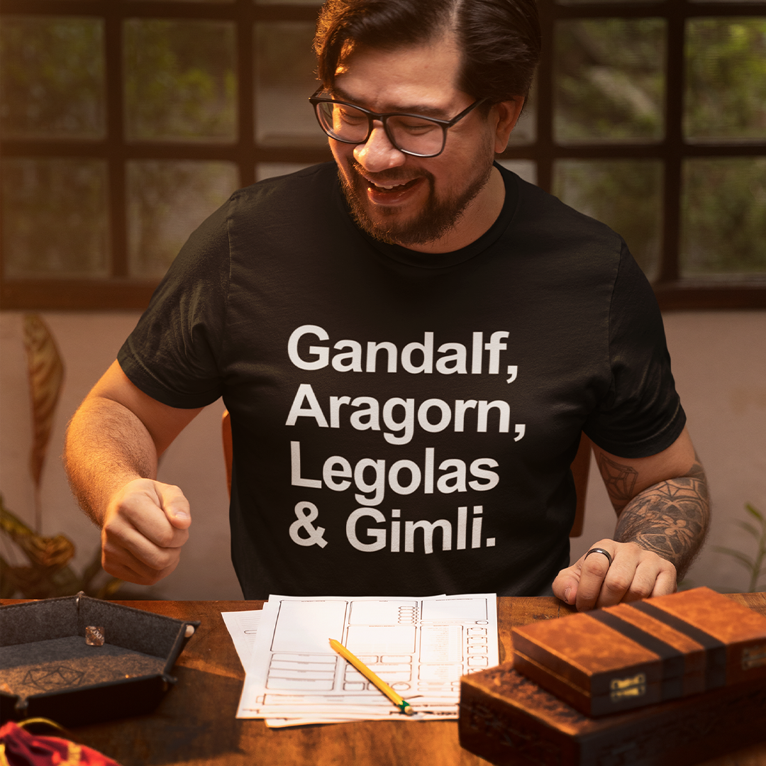 CAMISETA GANDALF, ARAGORN, LEGOLAS & GIMLI