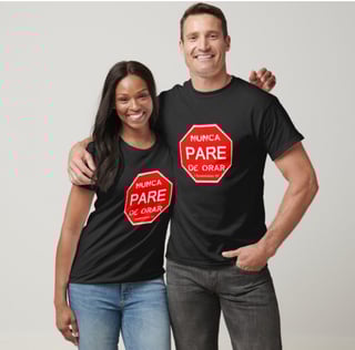 Camiseta Gospel Feminina Pare 100% Algodão Qualidade Premium