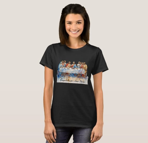 Camiseta Feminina Santa Ceia 100% Algodão Qualidade Premium