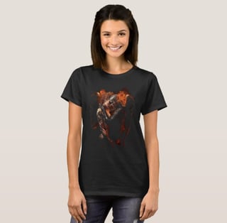 Camiseta Feminina Paixão e Fogo 100% Algodão Qualidade Premium