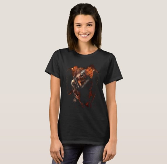 Camiseta Feminina Paixão e Fogo 100% Algodão Qualidade Premium
