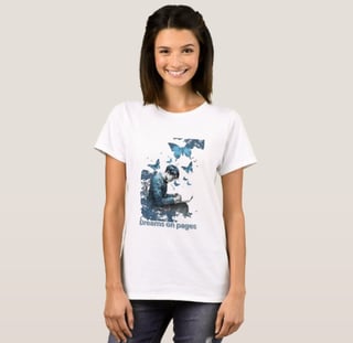 Camiseta Feminina Sonhos em Pagina 100% Algodão Qualidade Premium