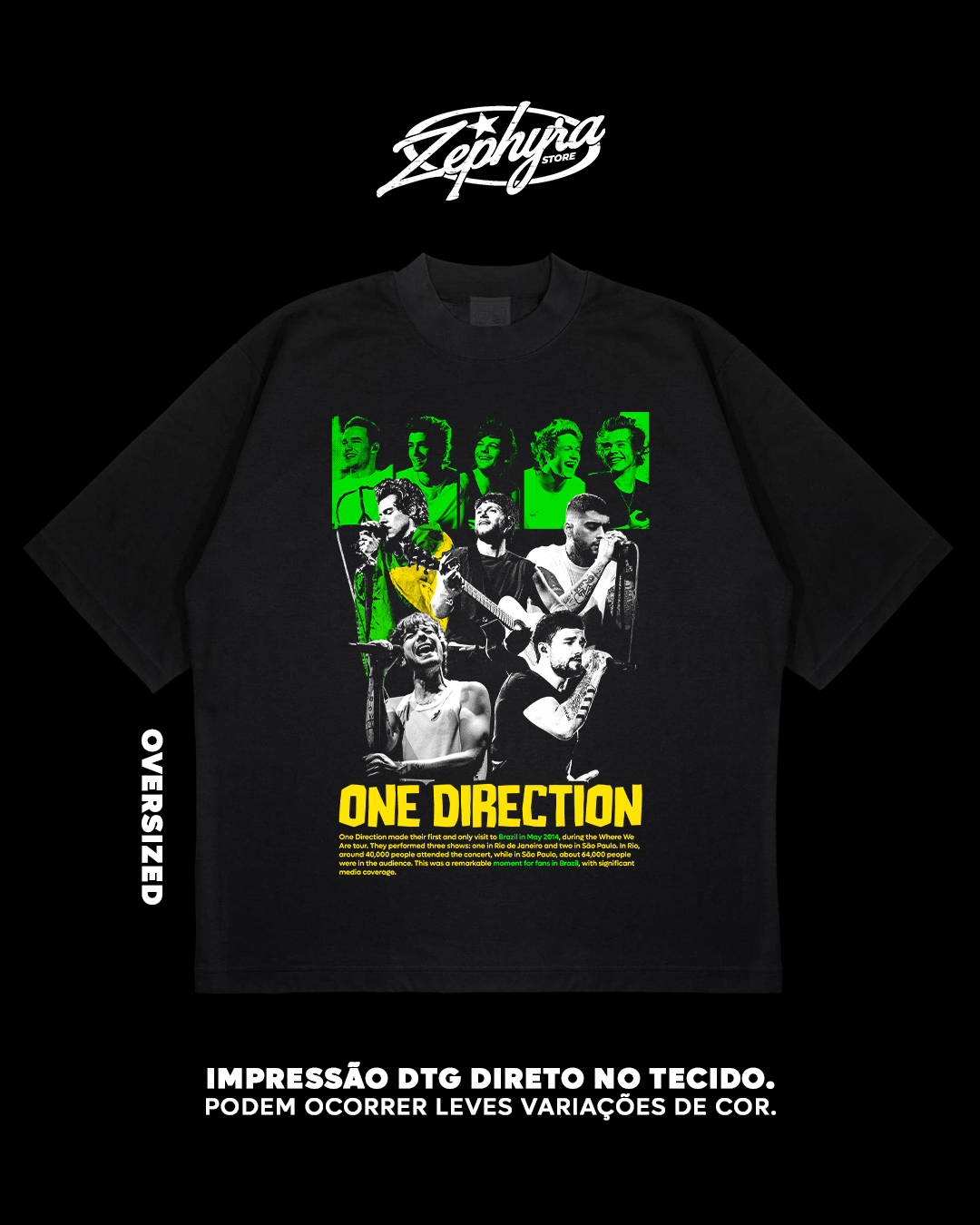 Camiseta Oversized Oversized - One Direction - BR R$129,90 em