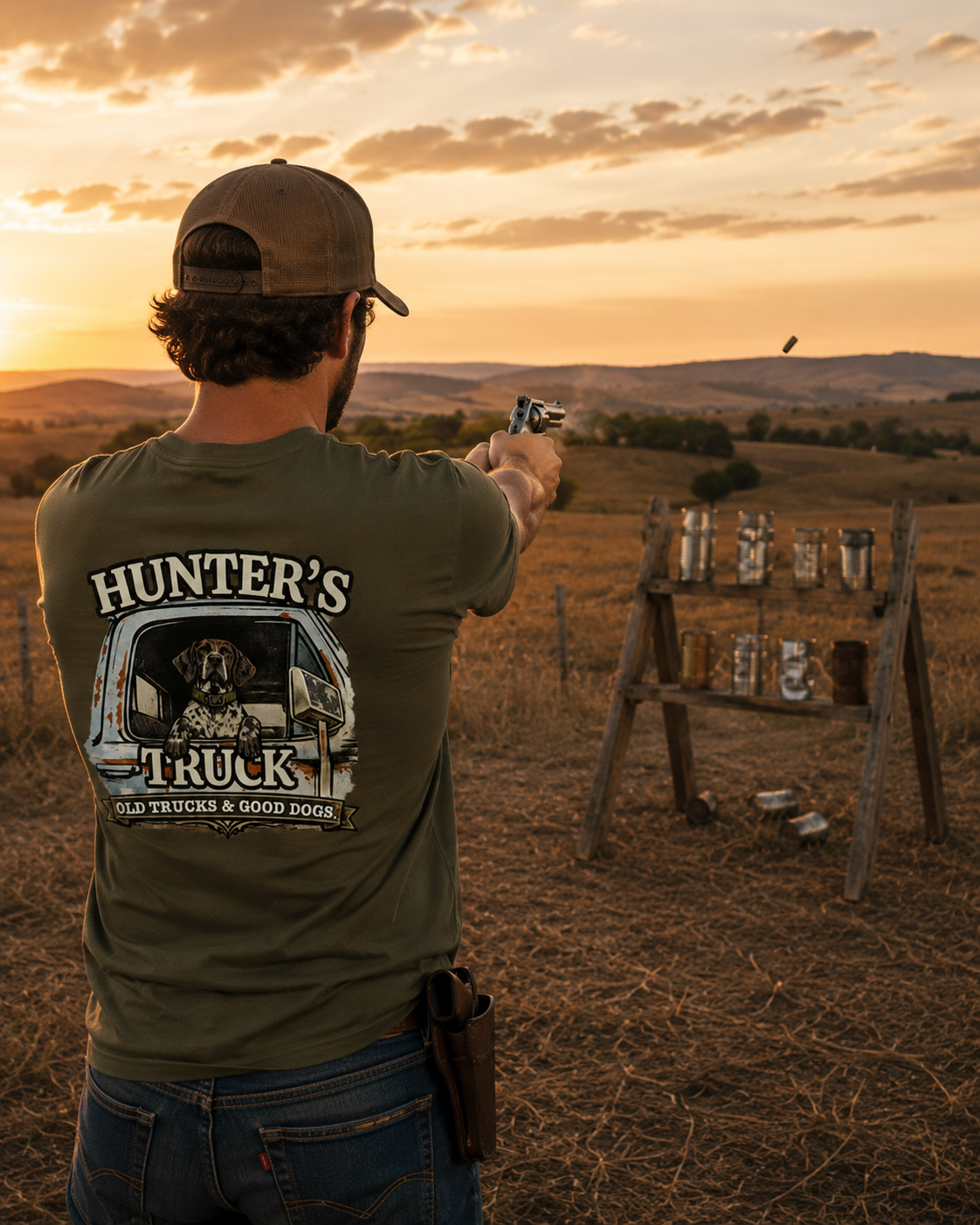 Camiseta HT Old trucks, Good Dogs