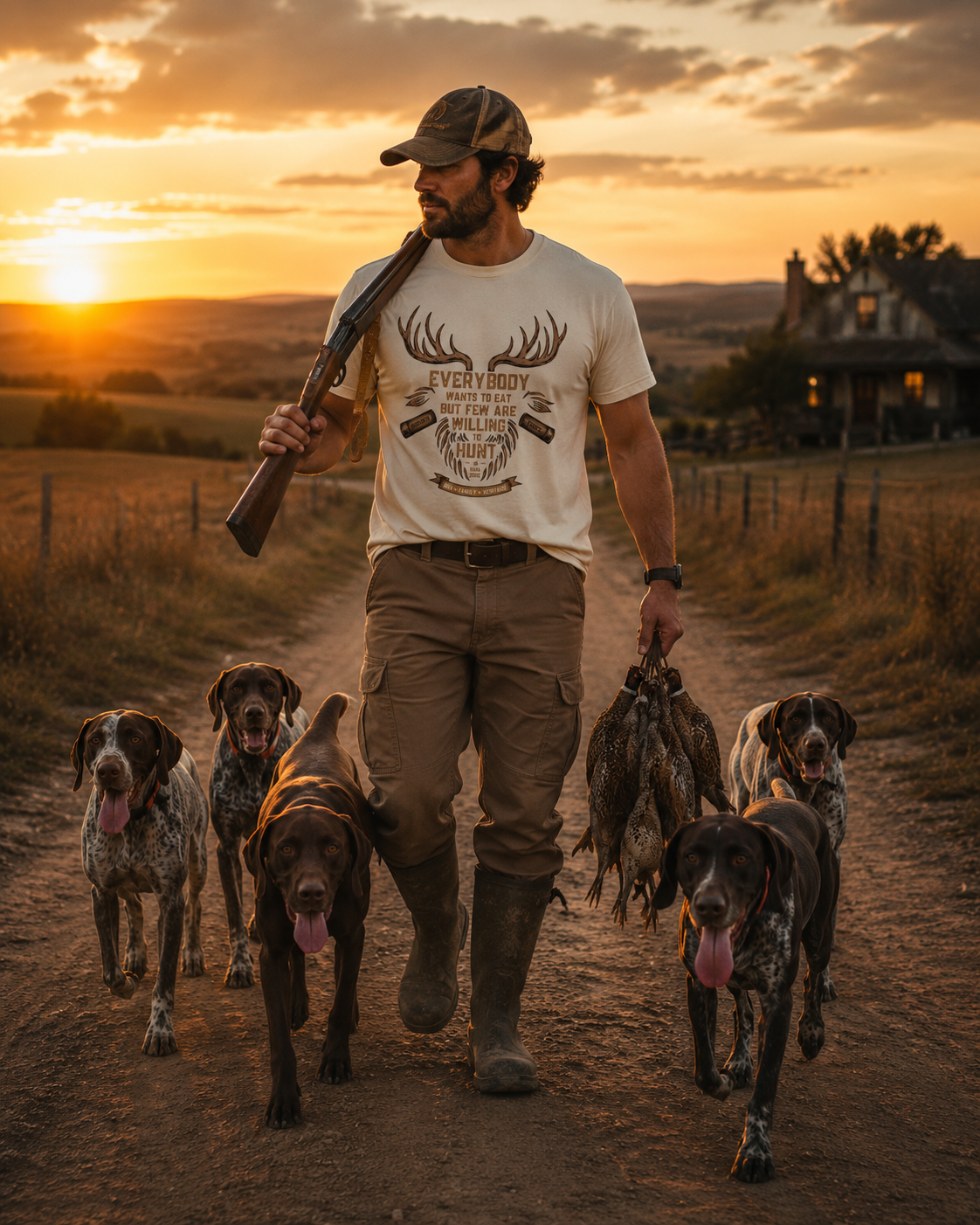 Camiseta HT EVERYBODY WANTS TO EAT BUT FEW ARE WILLING TO HUNT