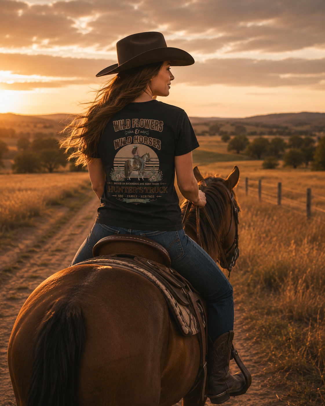 Camiseta HT Girl Wild Flowers & Wild Horses Costas
