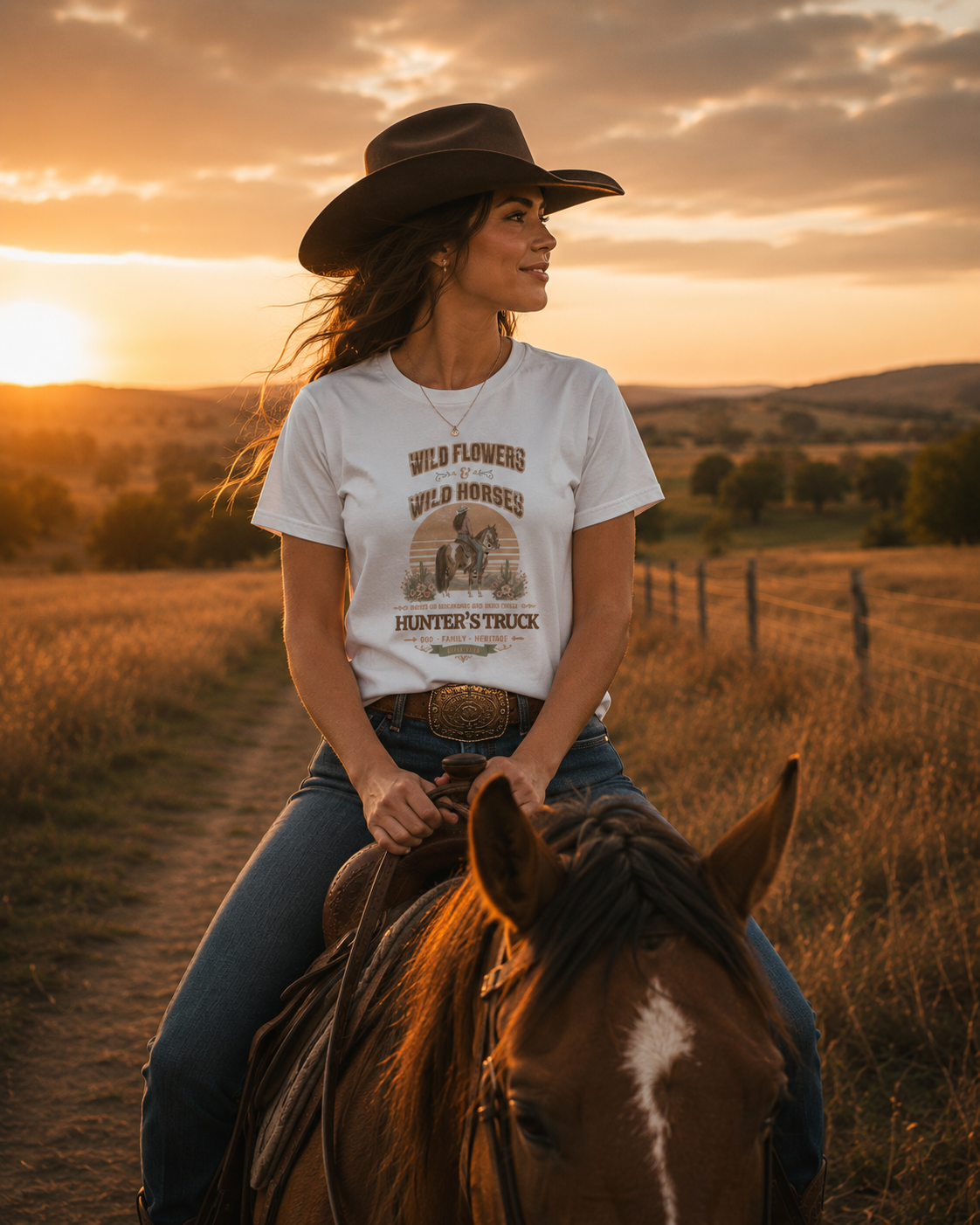 Camiseta HT Girl Wild Flowers & Wild Horses