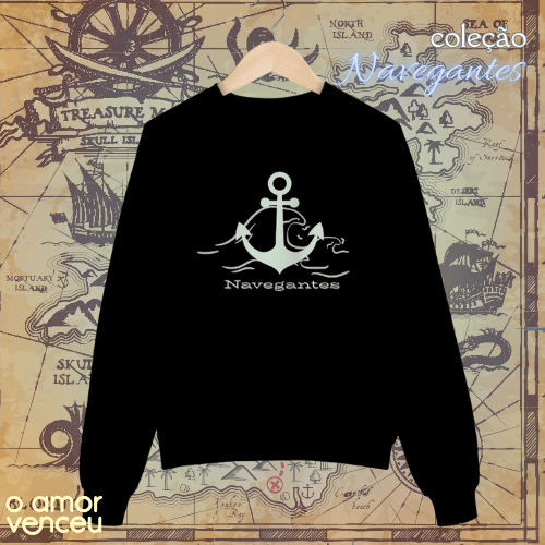 Nome do produto: Moletom Fechado Navegantes Ondas