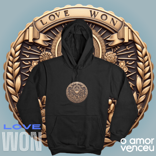 Nome do produto: Moletom Canguru Medalha Love Won