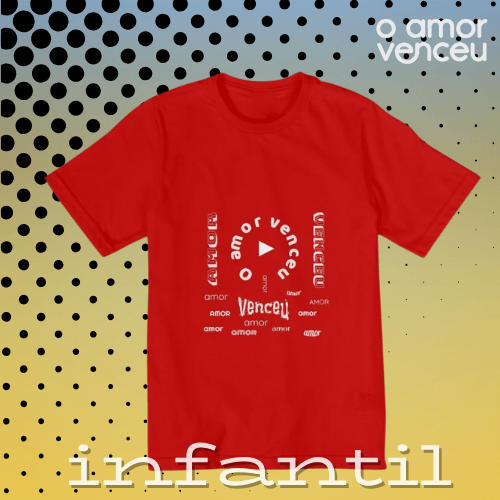 Nome do produto: Camiseta Infantil  Amor Venceu