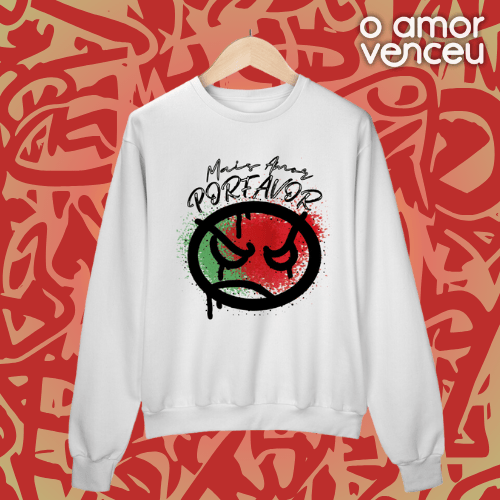 Nome do produto: Moletom Fechado Mais Amor Por Favor Log