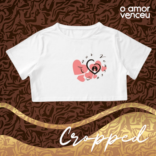 Nome do produto: Camisa Cropped Marca Amor Venceu