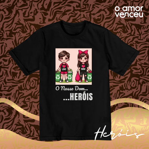 Nome do produto: Camiseta Infantil Heróis JUREK Nosso Dom