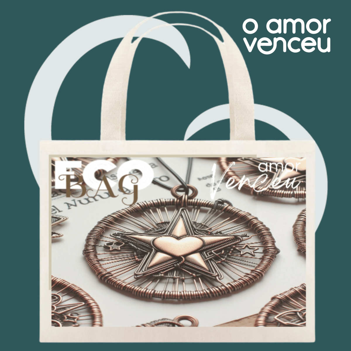 Nome do produto: Eco Bag Grande Amor Venceu Artesanatos