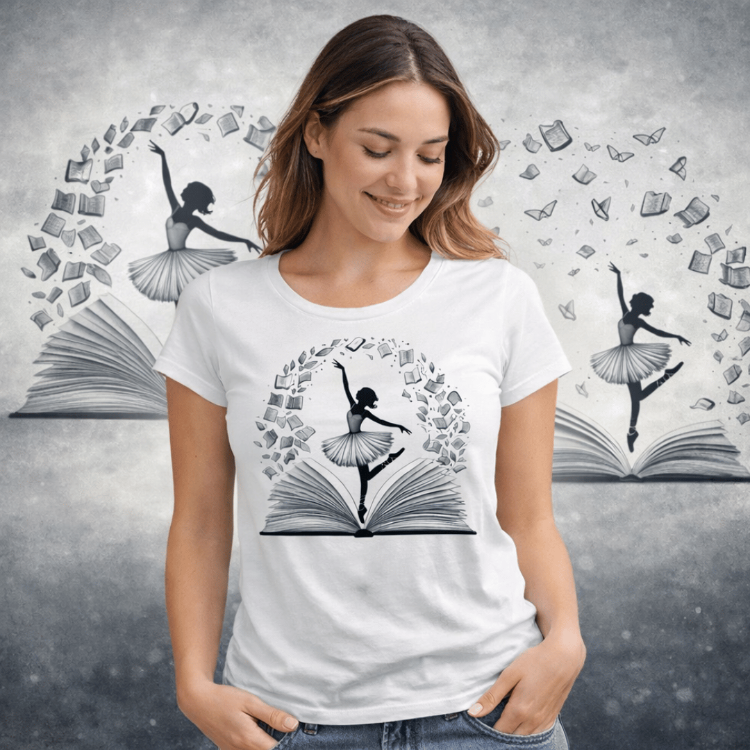 Nome do produto: Camiseta Feminina Harmonia Literária