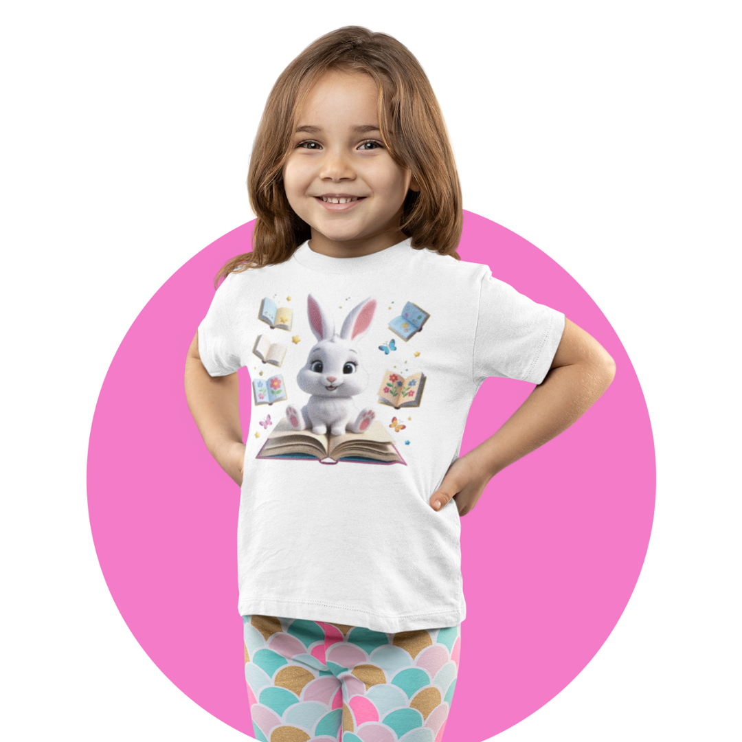 Nome do produto: Camiseta Infantil A Coelha Que Amava Ler