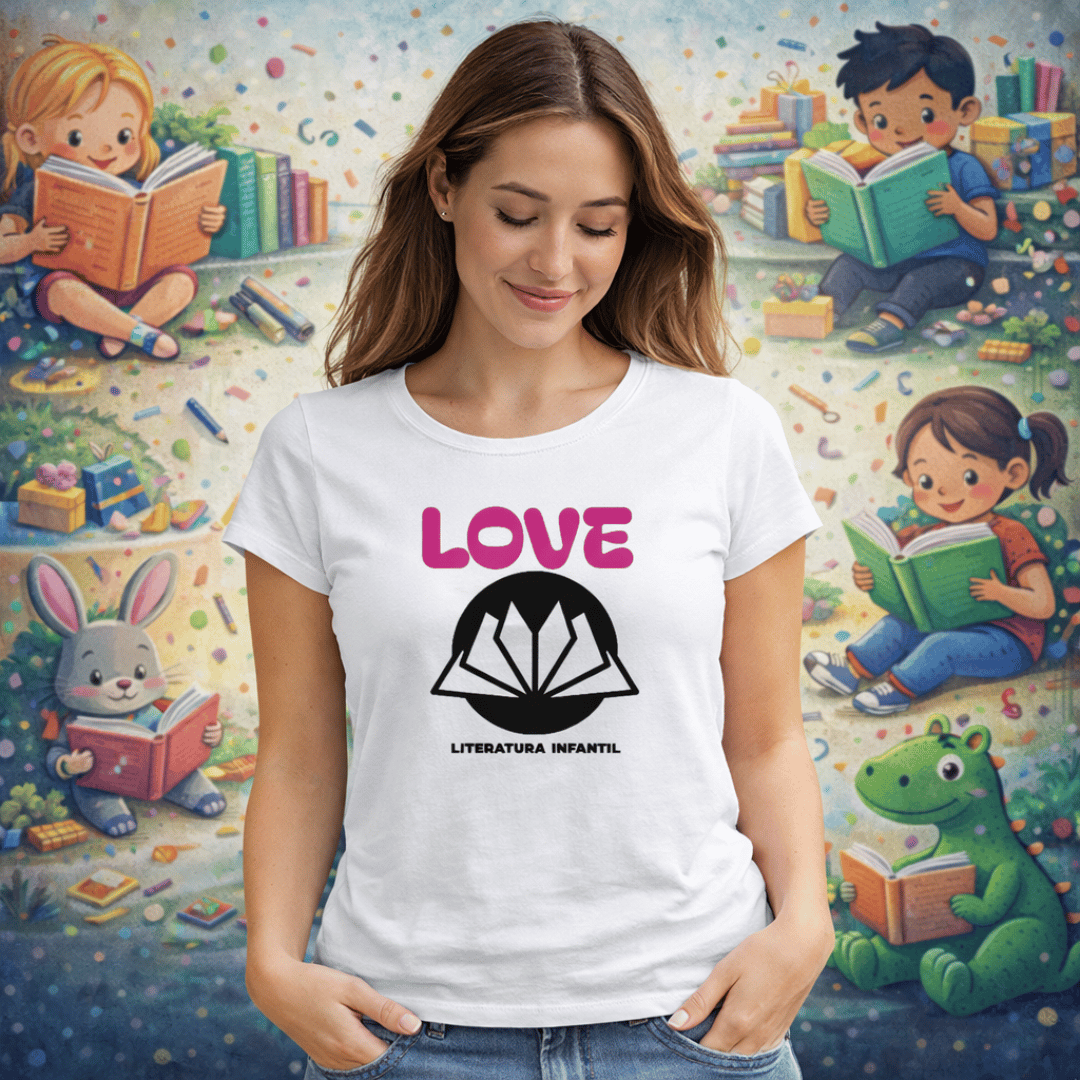 Nome do produto: Camiseta Feminina Love Literatura Infantil