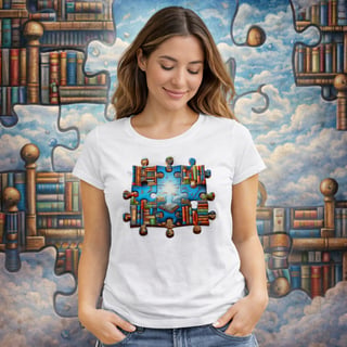 Camiseta Feminina Quebra-Cabeça Literário