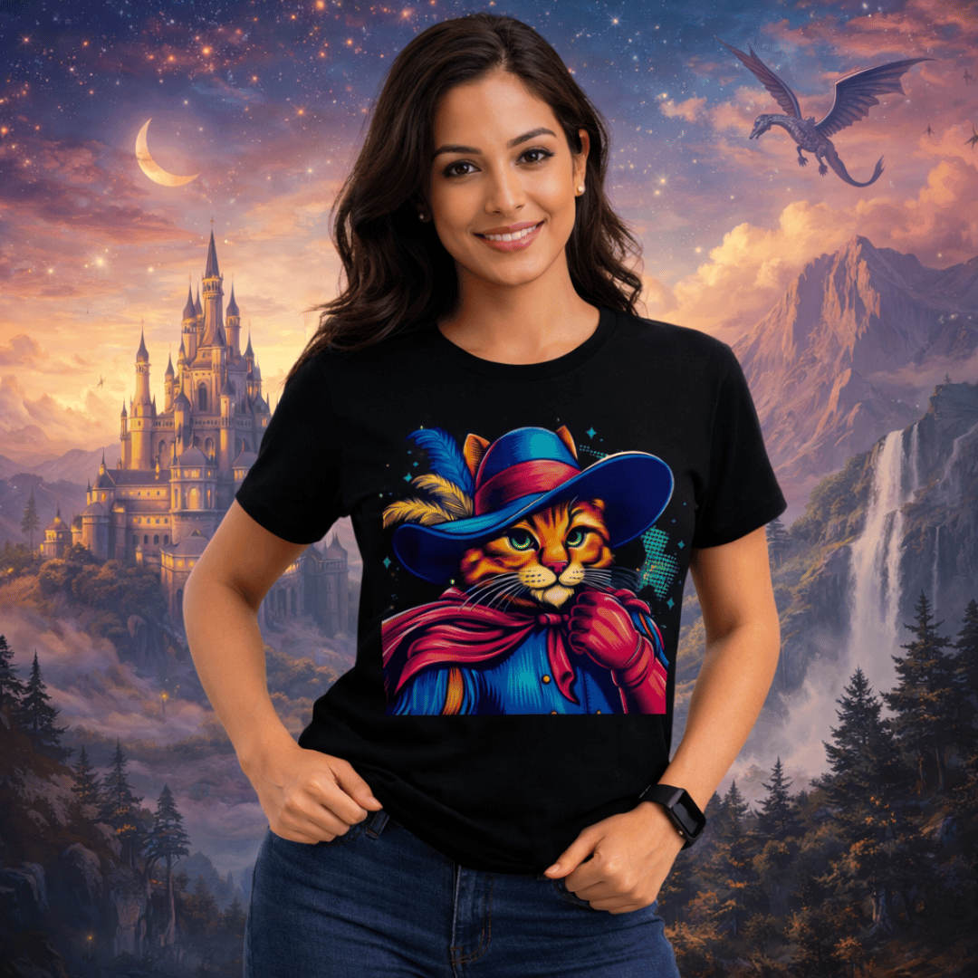 Nome do produto: Camiseta Gato de Botas Art Pop