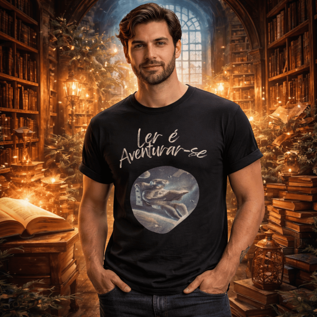 Nome do produto: Camiseta  Ler é Aventurar-se