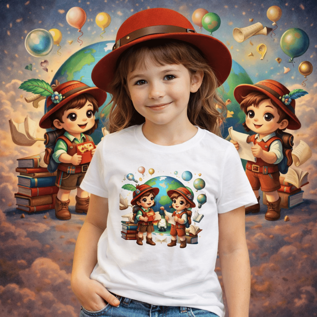 Nome do produto: Camiseta Infantil Crianças Aventureiras