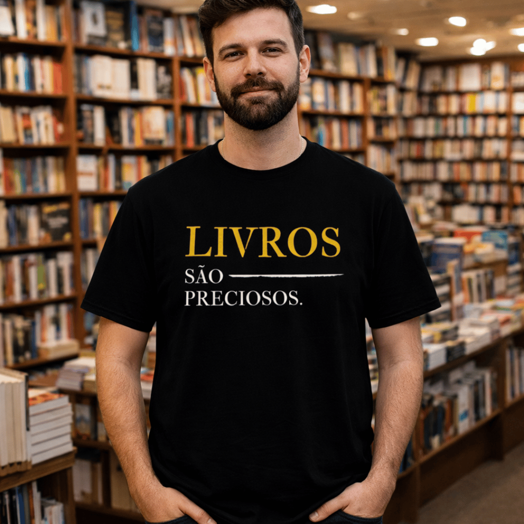 Nome do produto: Camiseta  Livros são Preciosos
