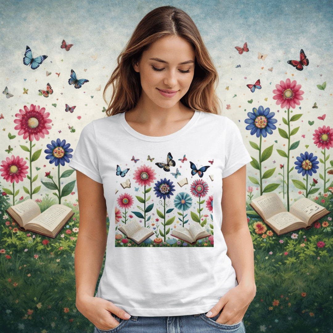 Nome do produto: Camiseta Feminina Jardim Literário