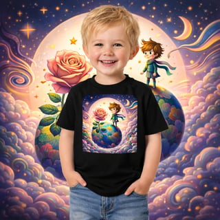 Nome do produto Camiseta Infantil  Pequeno Príncipe e o Planeta