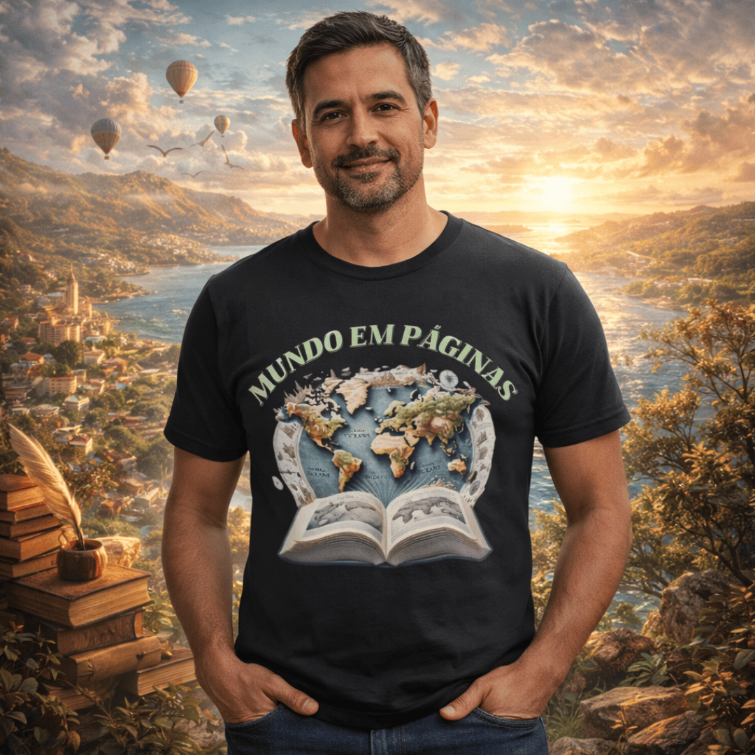 Nome do produto: Camiseta Mundo de Páginas