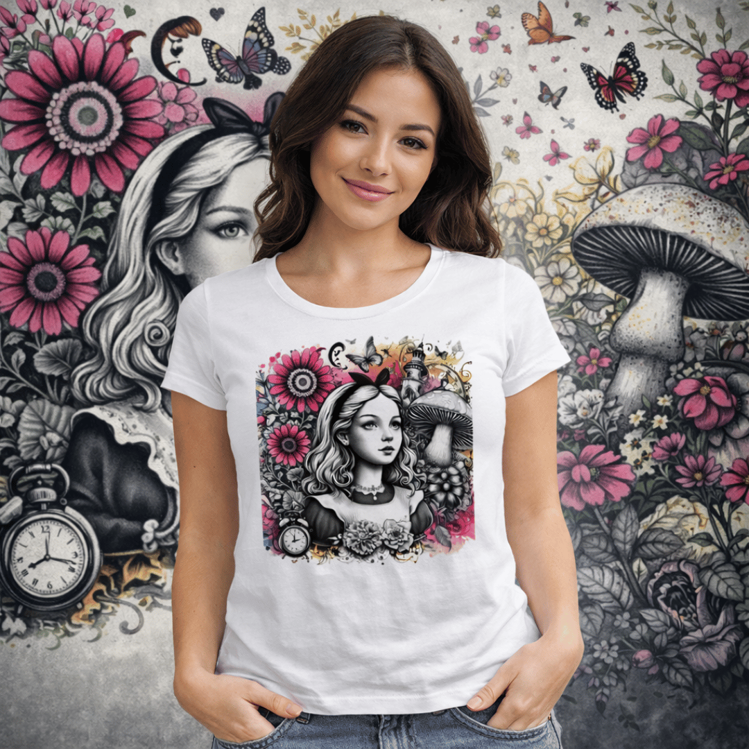 Nome do produto: Camiseta Feminina Alice no País das Maravilhas