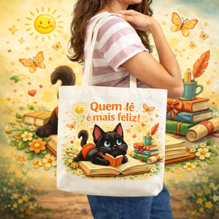 Nome do produto Ecobag Pedro Quem Lê é mais feliz !